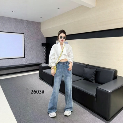 【2.5慧姐大码女装】2026新款牛仔瑜伽裤子CCJ2603-