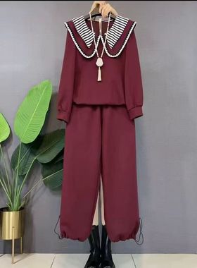 【1.9慧姐大码女装】2025新款娃娃领套装DD多7598-