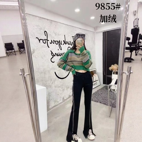 【11.11慧姐大码女装】2025新款款加厚绒牛仔裤子SX鑫9855