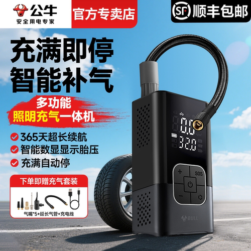 公牛车载充气泵汽车摩托车自行车
