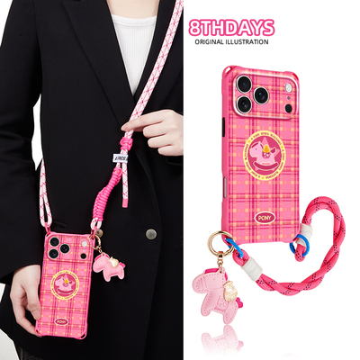 适用苹果17挂绳斜挎马上有钱壳