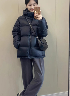 黑色白鸭绒羽绒服女短款2025冬季新款韩版小个子面包服 YH DJ824