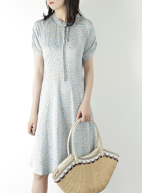 ARTIN徕倩春夏新品法式小众复古碎花显瘦气质连衣裙A字裙OP5820-1