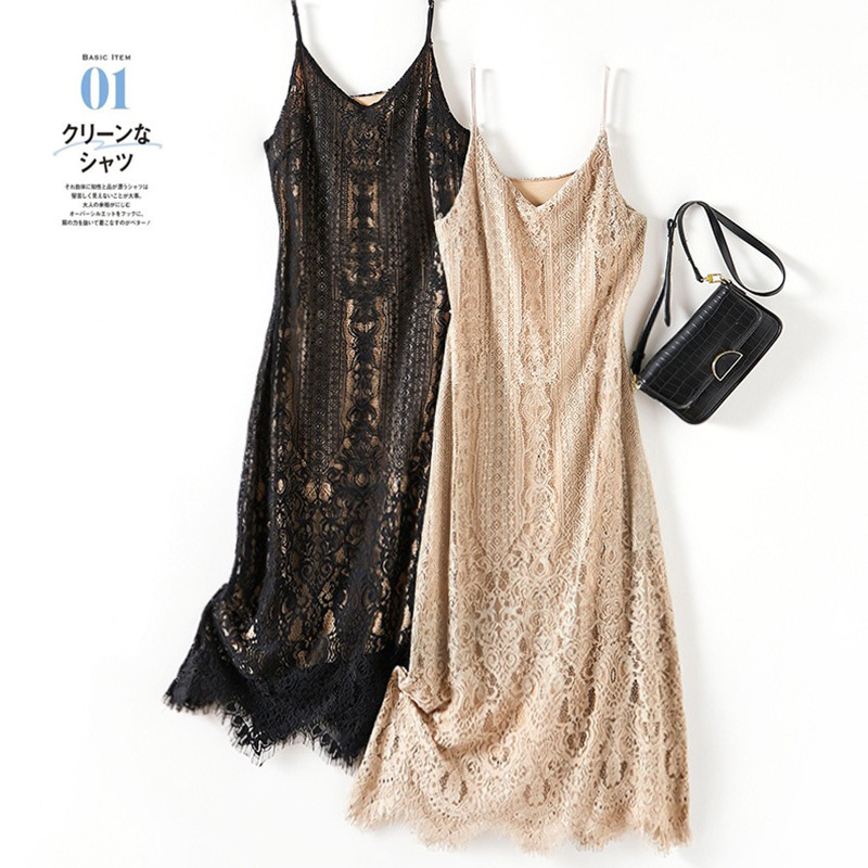 通勤A字裙锦纶绣花蕾丝