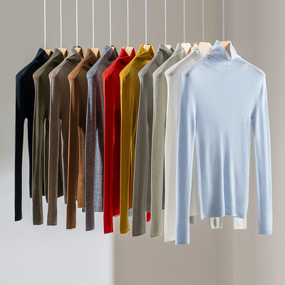 精纺可机洗全羊毛衫女款针织上衣