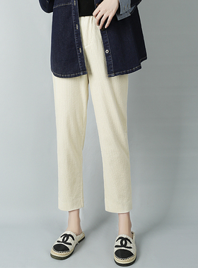 ARTIN徕倩26通勤舒服复古全棉灯芯绒裤半松紧腰老爹裤百搭 PT5809