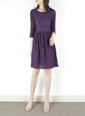 ARTIN徕倩2023秋季新品女气质款收腰显瘦双层蕾丝连衣裙OP5135-1
