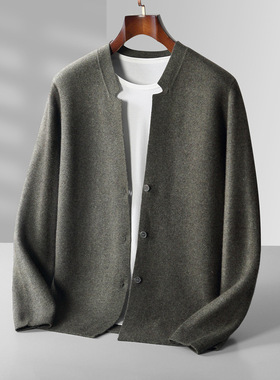 徕倩26秋冬款羊毛衫男士立领针织羊毛开衫宽松休闲外穿BM KT6190