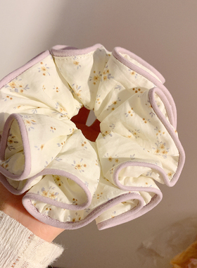 丁兰香~紫色碎花大肠发圈女高级感气质春季发绳头饰扎头发丸子头