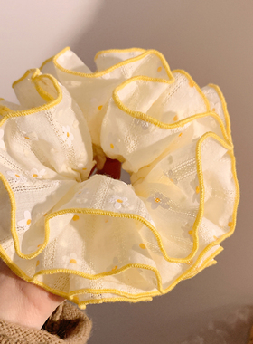 春风山野~黄色雏菊花朵大肠发圈女小清新温柔头绳发饰扎头丸子头