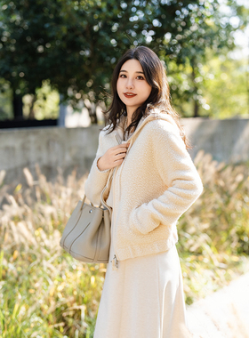 apipedream如一梦 美利奴绵羊毛颗粒双拉链针织衫帽衫/云朵绵绵