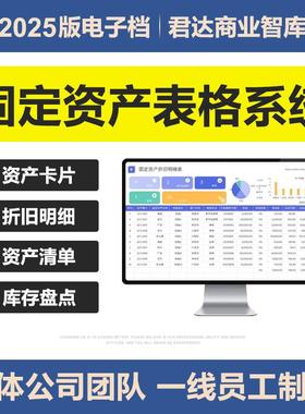 2025年固定资产明细excel表格模板行政管理台账清单统计登记汇总