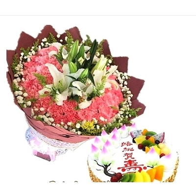 龙井市三合镇东盛涌镇智新镇德新乡蛋糕店鲜花店配送生日蛋糕玫瑰