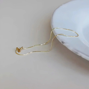 S925纯银镀14K金极细蛇骨手链女 简约设计ins风气质百搭叠戴手饰