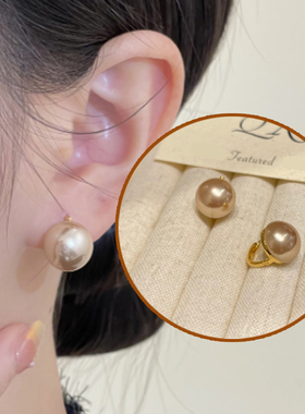 现发925银针耳饰 高级感珠珠耳扣小香风轻奢气质耳环珍珠耳钉D608