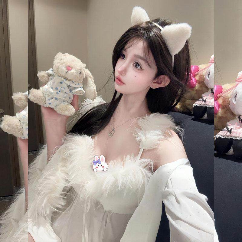 纯欲风性感露肩长袖连衣裙