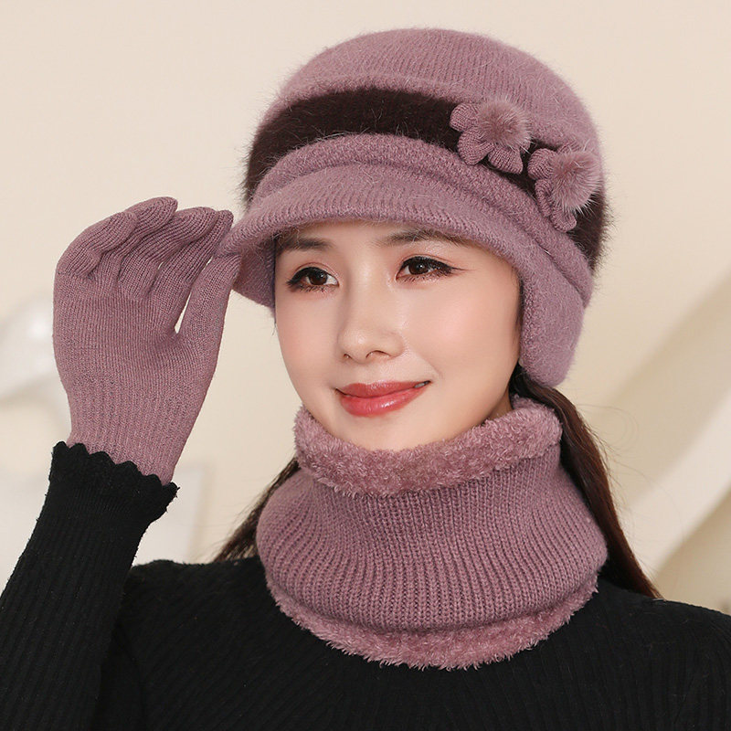 妈妈帽子女冬天加绒保暖帽老人护帽子