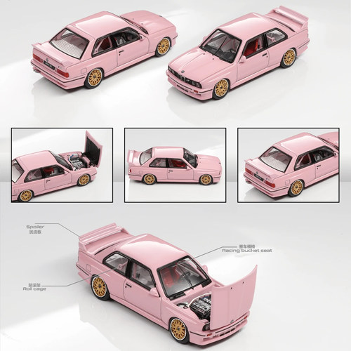MORTAL 1:64 宝马M3 F81 E30 经典黑色 仿真合金开盖汽车模型收藏