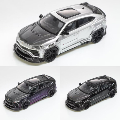 Flame 1:64 兰博基尼野牛 Urus 乌鲁斯 LBWK宽体 SUV合金车模黑银