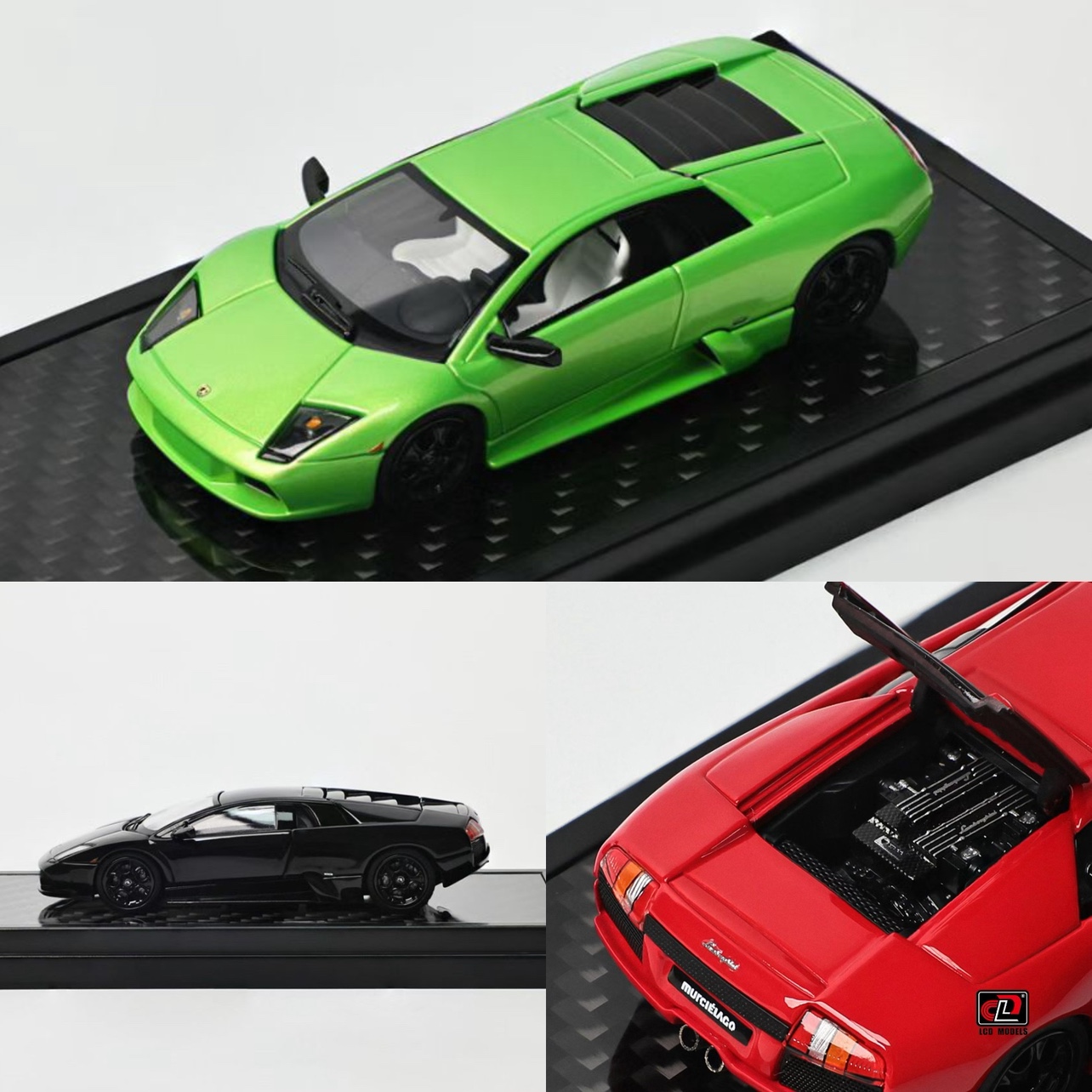 LCD 1:64 兰博基尼初代蝙蝠Murcielago 合金开盖 仿真汽车模型绿