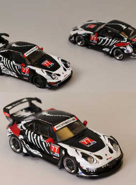 Morecar 1:64 保时捷RWB 963 993 化骨龙77#涂装合金汽车模型收藏