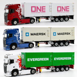 斯堪尼亚Scania 730S 4x2运输拖车 TubroTruck 1:64 卡车合金模型