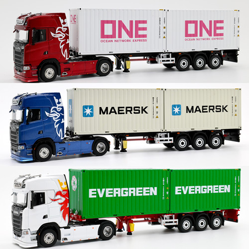 斯堪尼亚Scania 730S 4x2运输拖车 TubroTruck 1:64 卡车合金模型