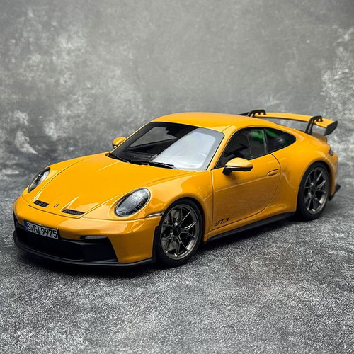 NOREV 1:18 保时捷911 GT3 2021款黄色 合金全开汽车模型摆件收藏