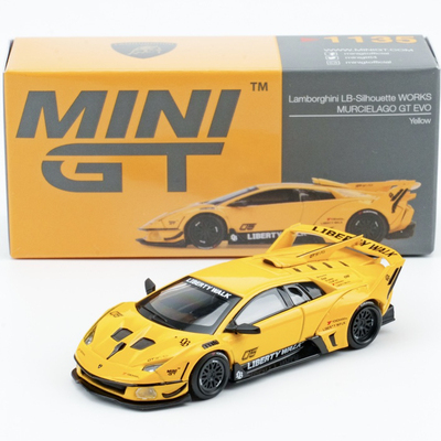 MINIGT 1:64 兰博基尼WORKS MURCIELAGO GT EVO 1135# 合金车模黄