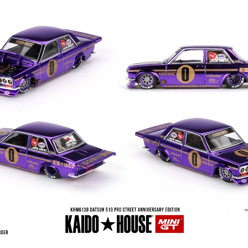 达特桑510电镀紫kaido House 1/64 minigt Datsun510开盖跑车模型