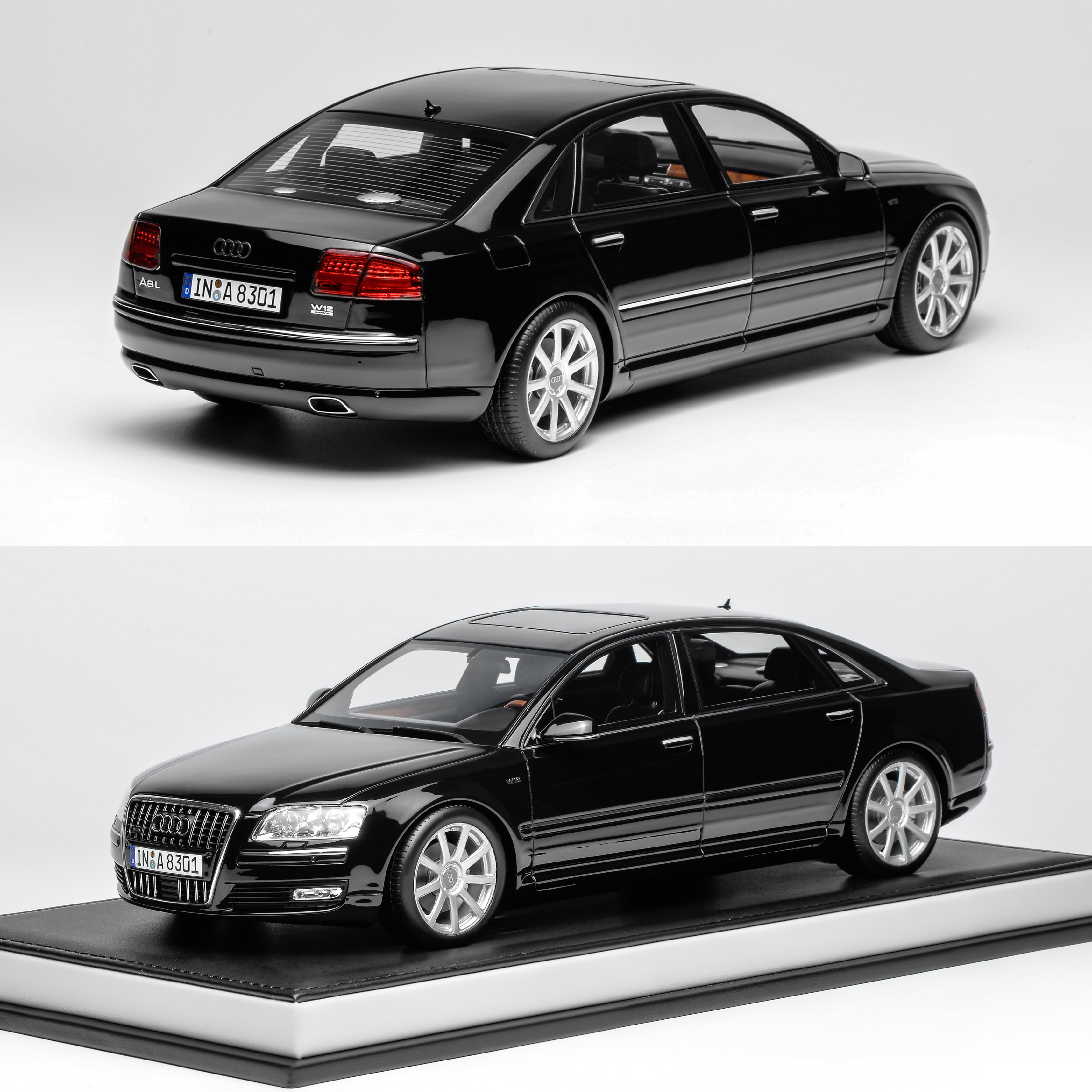 限量版 奥迪Audi A8 W12 2008款黑色 MH 1:18 仿真树脂汽车模型