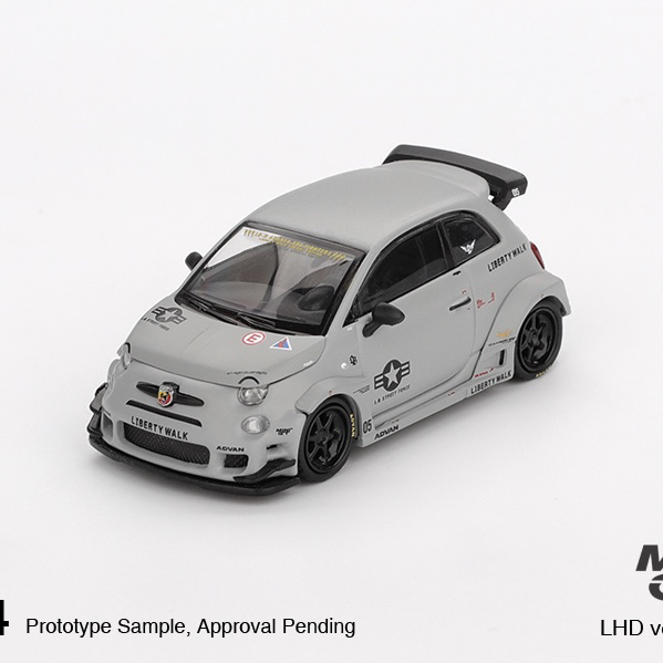 MINIGT 1:64 阿巴斯菲亚特595 战斗灰 LBWK宽体改装 合金汽车模型