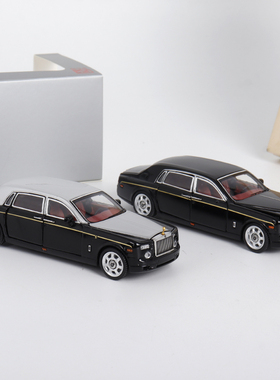 DCM 1:64 限量版 黑色 Phantom VII 劳斯莱斯幻影7代全开汽车模型