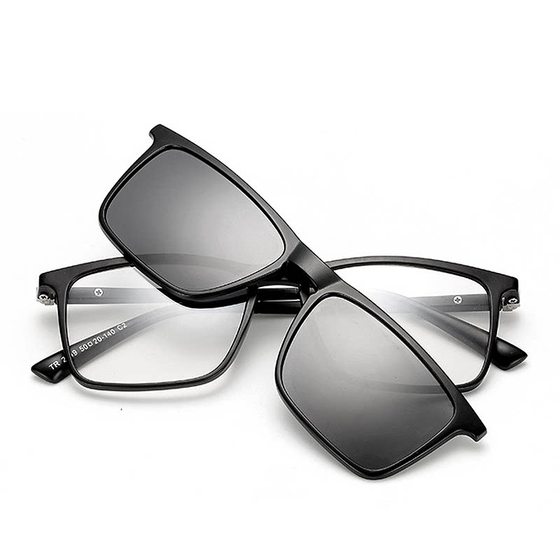 磁吸套镜TR90墨镜偏光夹片太阳镜男女开车驾驶夜视3d可配近视眼镜