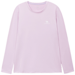 骆驼户外长袖防晒衣UPF50防晒速干休闲上衣春夏新款纯色圆领T恤