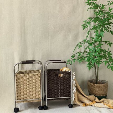 脏衣篓置物架可移动小推车多功能收纳架家用放书包桌下收纳柜子