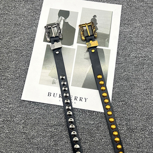 铆钉朋克y2k个性 十字架腰带男女同款 皮带玫瑰铆钉朋克腰带摇滚潮