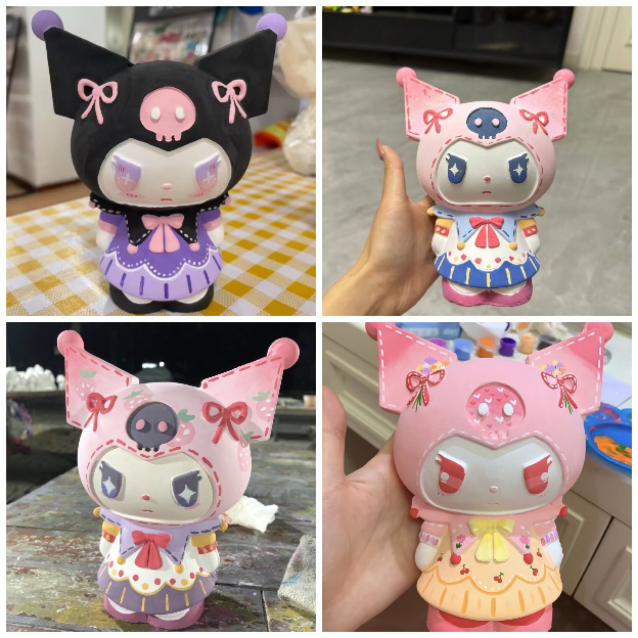 纯石膏娃娃白胚涂色儿童涂鸦DIY库洛米公仔彩绘陶瓷史迪仔大号