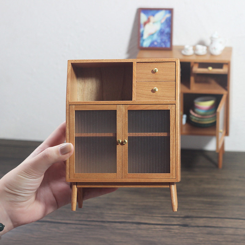 娃屋迷你家具6分diy微缩餐边柜木质复古柜子bjd袖珍酒柜仿真橱柜,模玩/动漫/周边/娃圈三坑/桌游,BJD场景道具娃屋,淘宝优惠券,粉丝福利购,淘宝优惠卷