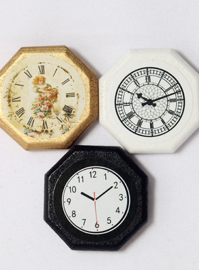 微缩壁挂钟娃娃屋钟表bjd时钟ob11客厅装饰dollhouse迷你家居用品