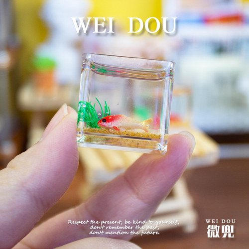 微缩迷你玻璃锦鲤缸方鱼缸