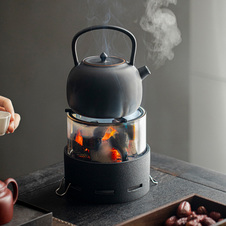 尚器 月隐观火炉 煮茶炉围炉煮茶炭炉伍德架户外火炉耐热玻璃创意