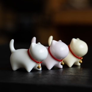 小猫咪茶宠功夫茶具家用茶道小摆件可爱简约茶桌饰品笔架笔搁茶道