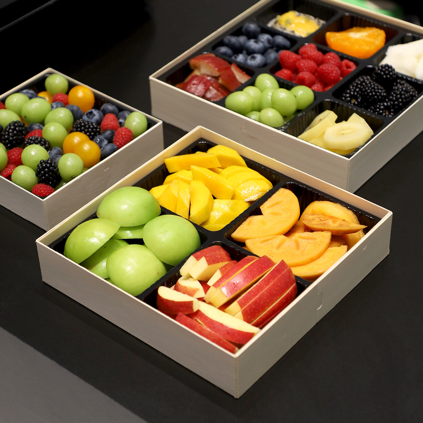 方形鲜果果切盒木盒商用一次性网红包装盒拼盘寿司蛋糕水果打包盒
