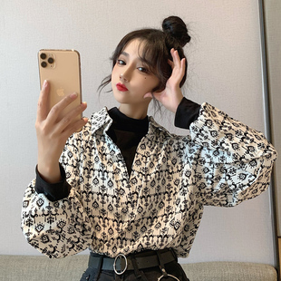 衬衫 长袖 百搭衬衣 胖妹妹假两件叠穿上衣女设计感小众春秋新款 大码