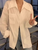 女春秋新款 大码 胖妹妹叠穿设计感小众双拉链衬衫 港味慵懒宽松衬衣