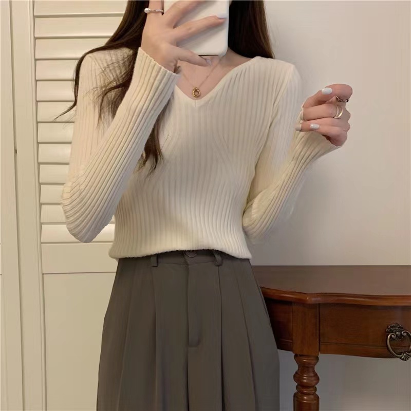 设计感小众针织衫女百搭复古气质