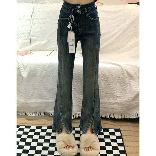 设计感小众做旧水洗百搭阔腿裤子