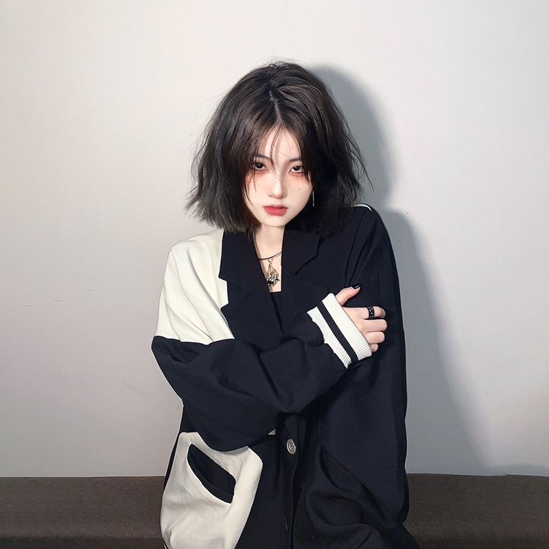 英伦风西服外穿长袖上衣女ins潮