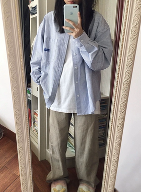 长袖衬衫工装宽松显瘦衬衣外套